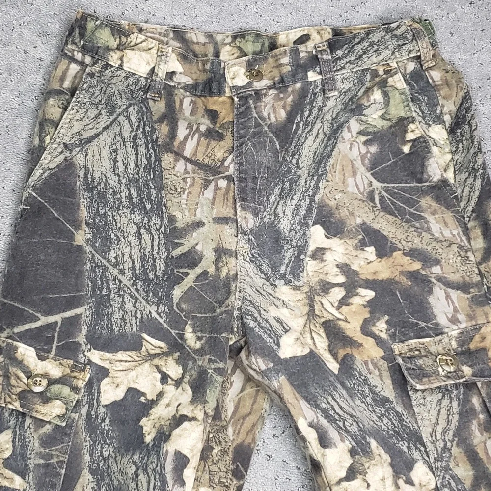 VTG Mossy Oak Camo Cargo Pants Mens Small Breakup Straight Leg Hunting Camping
